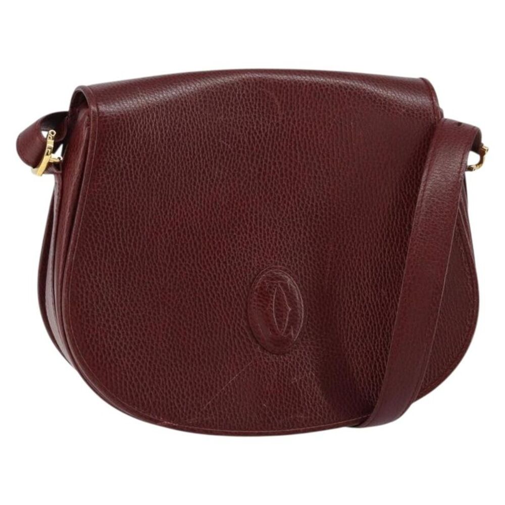 Cartier Must De Cartier Leather Burgundy Leather Shoulder Bag Bag